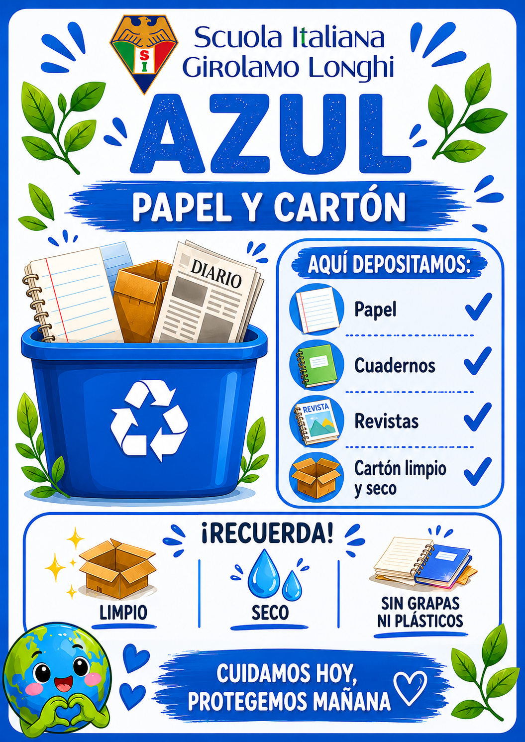 Gráfica azul para papel y cartón del Punto Limpio
